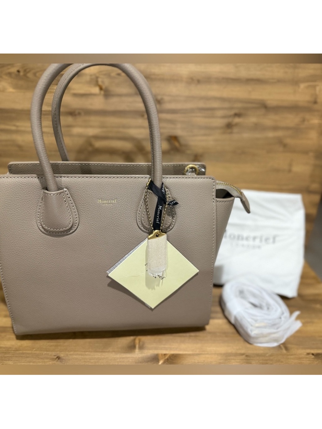 Moncrief Italian Leather Small Crossbody Handbag Taupe